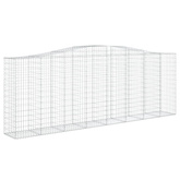 Kosze gabionowe, 2 szt, 400x50x140/160 cm, galwanizowane żelazo