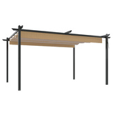 vidaXL Altana ogrodowa ze zwijanym dachem, 4x3 m, kolor taupe