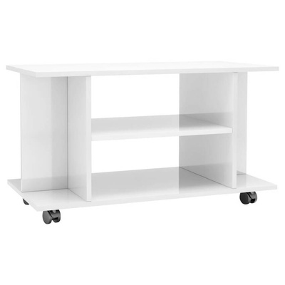 vidaXL Szafka pod TV, wysoki połysk, biała, 80x40x45 cm