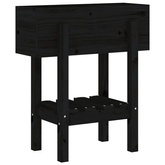 vidaXL Donica ogrodowa, czarna, 62x30x69 cm, lite drewno sosnowe