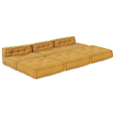 Modularna jednostka sofy 4 pcs żółty tkanina