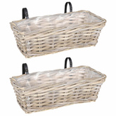 Hanging Planter Kosz 2 szt. Naturalna szarość 48 x 22 x 15 cm