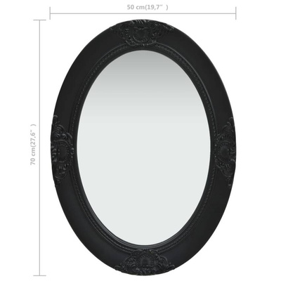 vidaXL Lustro ścienne w stylu barokowym, 50x70 cm, czarne