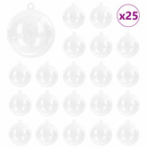Zestaw Bombek Choinkowych 25 pcs przezroczysty ? 8 cm