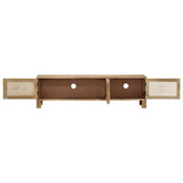 vidaXL Szafka pod TV, 140x30x40 cm, drewno mango i naturalna trzcina