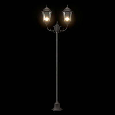 Lampa ogrodowa kolor bronzu 68 x 20 x 235 cm Aluminium i szkło