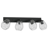 Reflektor sufitowy Czarny 73.5 x 13 x 26 cm Szkło i Metal