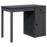 vidaXL Biurko, szare, 100x50x75 cm, lite drewno sosnowe