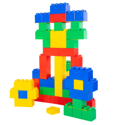 Zestaw Duże Klocki Konstrukcyjne W Torbie Kolorowe 28,5x9x9 cm 20el.