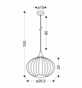 Lampa wiszącza czarna/bezbarwna 265mm Exeter Ledea 50101277