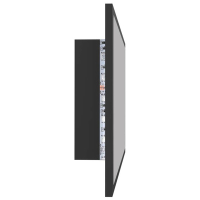 vidaXL Lustro łazienkowe z LED, szare, 80x8,5x37 cm, akryl