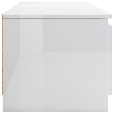 vidaXL Szafka pod TV, wysoki połysk, biała, 140x40x35,5 cm