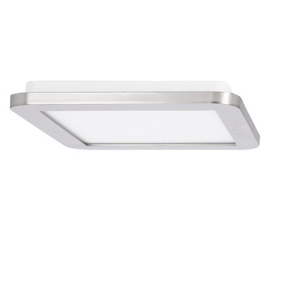 Plafon do łazienki NEXIT minimalistyczny – srebrny satynowy 22,5 cm – plafon z funkcją ściemniania LED 3000K 12W IP44 