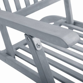 vidaXL Leżak tarasowy z podnóżkiem, poszarzany, lite drewno akacjowe