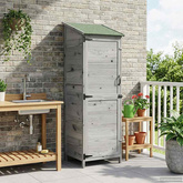 Shed ogrodowy Szary 59,5 x 56 x 176,5 cm Drewno Świerkowe