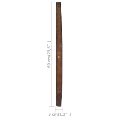 vidaXL Lustro ścienne, 60 cm, tekowe, okrągłe model standard