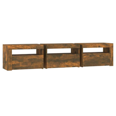 vidaXL Szafka pod TV z oświetleniem LED, przydymiony dąb, 180x35x40 cm