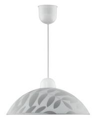 Lampa wisząca Letycja z białym kloszem pojedyncza nad stół do jadalni