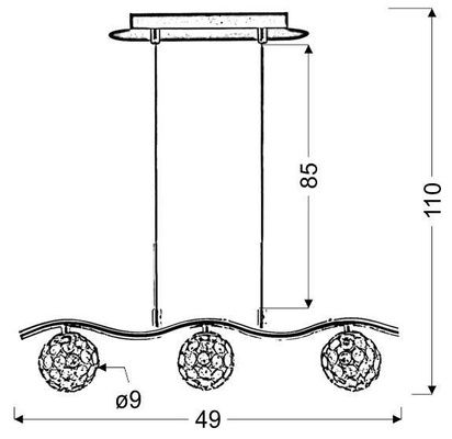 Lampa sufitowa Candellux  Starlet 33-85743 G9  chrom  kryształ 