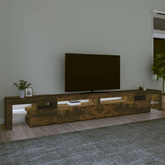 vidaXL Szafka pod TV z oświetleniem LED przydymiony dąb 290x36,5x40 cm