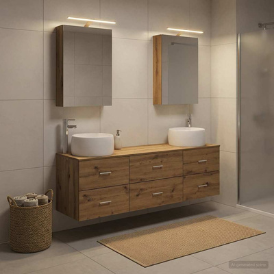 Zestaw mebli łazienkowych 5 szt. Dąb artisan
