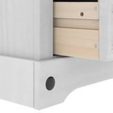 Stolik nocny Corona Biały 53 x 39 x 84 cm Lite drewno sosnowe