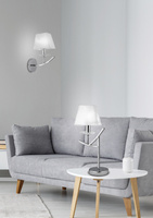 Lampka nocna Valencia biało-srebrna z abażurem E14 Candellux