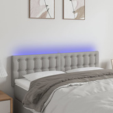 vidaXL Zagłówek do łóżka z LED, jasnoszary, 144x5x78/88 cm, tkanina model standard