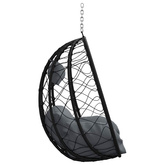 Wiszące krzesło jajo Antracyt 91,5 x 54,5 x 107 cm polirattan