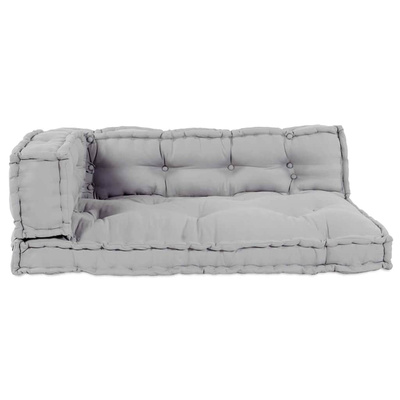 Poduszka do sofy paletowej 3 pcs Szary 120 x 80 x 38 cm tkanina