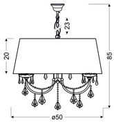 Lampa sufitowa wisząca amarant 3 Malva 31-21335