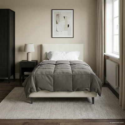 Kołdra na cały rok Jasnoszary 155 x 220 cm Mikrofibra