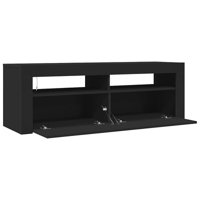 pod TV z oświetleniem LED, czarna, 120x35x40 cm Szafka