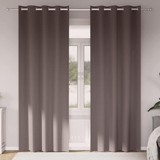 Firany blackout z kółkami 2 pcs Ciemny brąz 225 x 140 cm