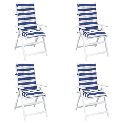 Poduszka na zewnątrz 4 pcs Niebieski i biały 120 x 50 x 7 cm