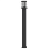 Lampy ogrodowe na słupku, 3 szt., czarne, 110 cm, stal