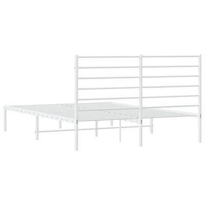 Metalowa rama łóżka z wezgłowiem biała, 140x200 cm