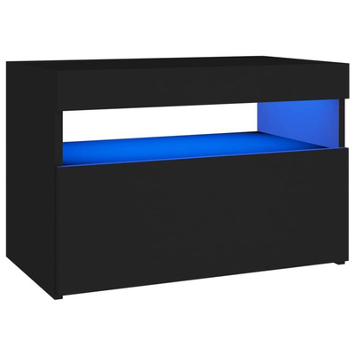 vidaXL Szafka pod TV z oświetleniem LED, czarna, 60x35x40 cm