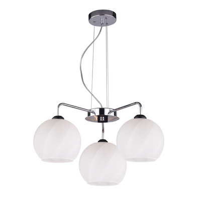 Larix lampa wisząca chromowy 3x40w e27 klosz biały 33-23834