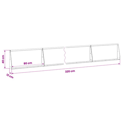 Mur oporowy 4 szt. 80 x 12 x 40 cm Stal ocynkowana srebrny