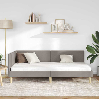 Rama łóżka narożnego Ciemnoszary 80 x 200 cm tkanina