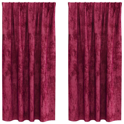 Zasłony z weluru 2 pcs czerwone wino 175 x 140 cm Aksamit