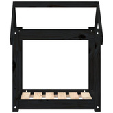 vidaXL Legowisko dla psa, czarne, 61x50x70 cm, lite drewno sosnowe