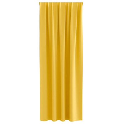 Firany blackout z kółkami 2 pcs Musztardowy Żółty 225 x 140 cm