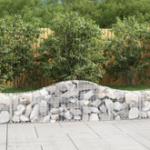 Kosze gabionowe, 9 szt, 200x30x40/60 cm, galwanizowane żelazo