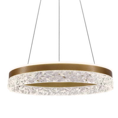 Lampa wisząca FROZI w stylu glamour – złoty klosz z kryształkami – eleganckie i nowoczesne oświetlenie salonu LED