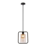 Lampa wisząca Destro z kloszem szklana pojedyncza brązowa E27 do salonu