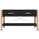 vidaXL Szafka pod TV, czarna, 82x38x45 cm, materiał drewnopochodny
