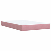 Łóżko Box Spring z materacem i LED różowy 120 x 200 cm Welur