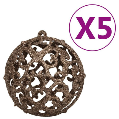 vidaXL Sztuczna choinka z lampkami i bombkami, czarna, 120 cm, PVC
